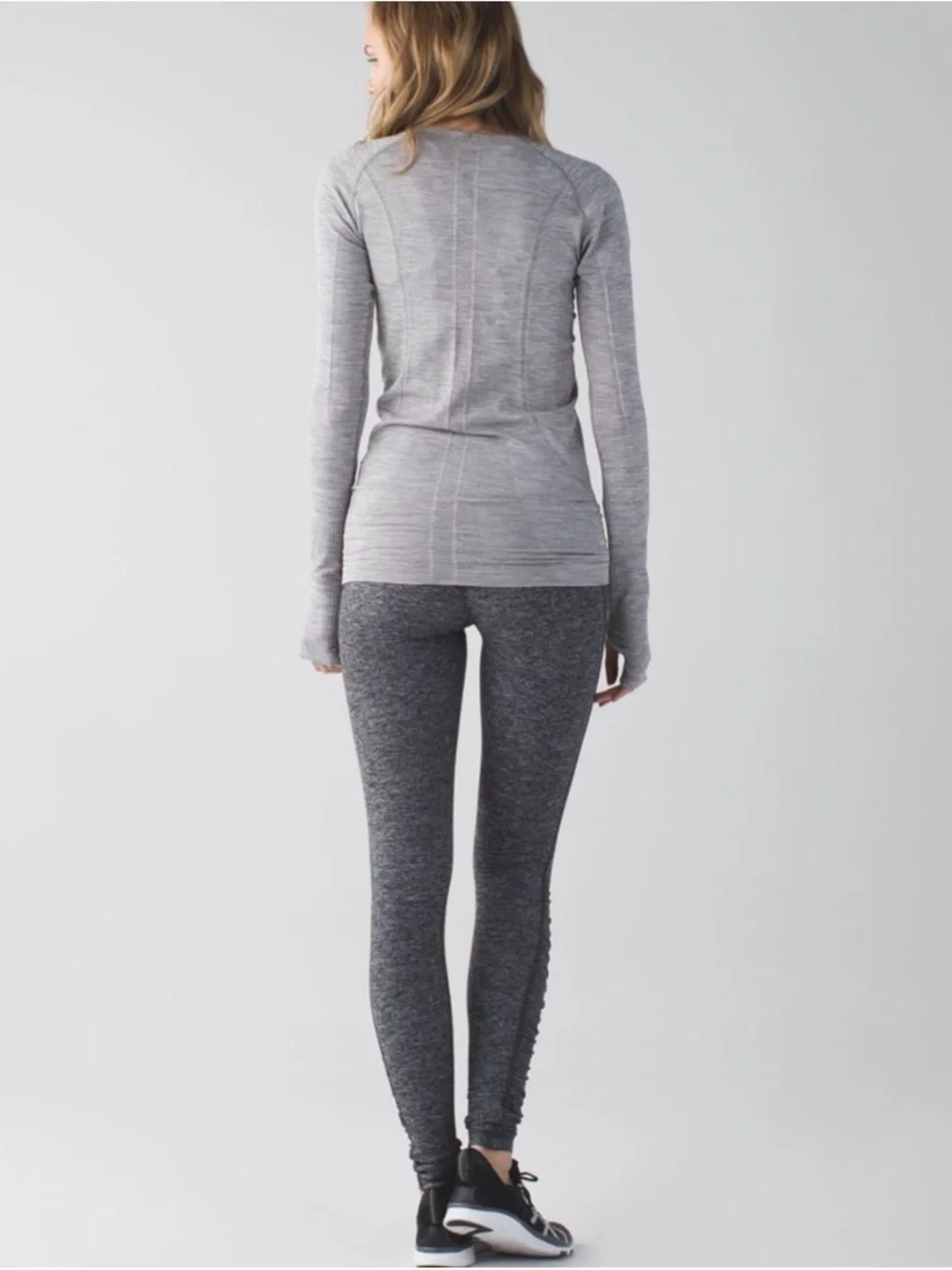 lululemon athletica Heather Gray Ruffle Waistband Leggings